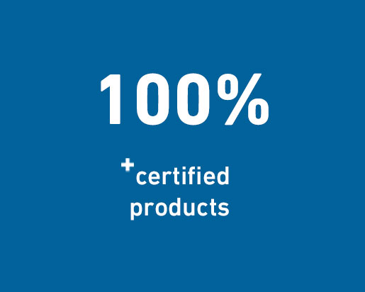 100% certified products