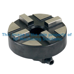 Manual chuck for permanent mounting in spindle of powder press machine.
