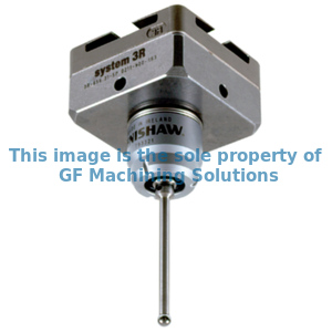 Measuring probe with Renishaw measuring head for machines with measurement cycle function.
Max ball deflection:
 X-Axis ±10°
 Y-Axis ±10°
 Z-Axis ±3 mm.