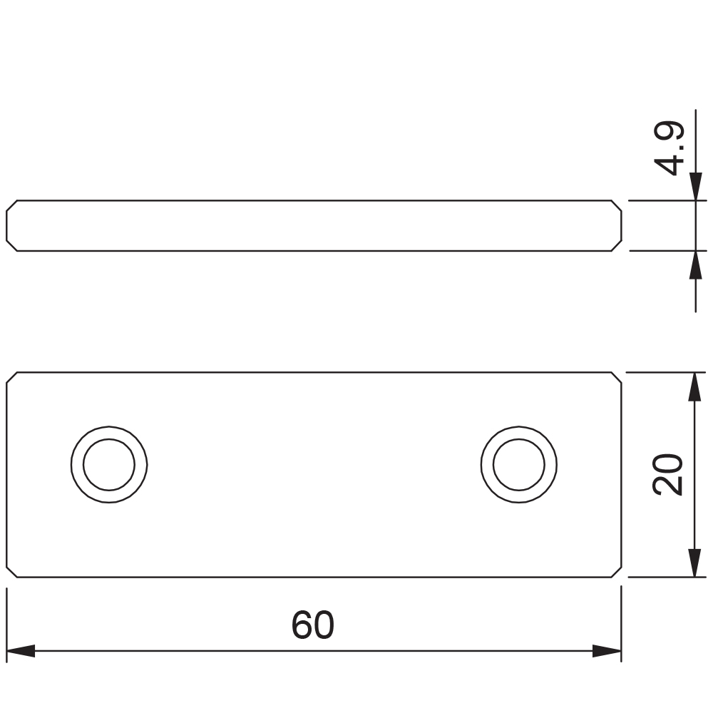 Zero-line support tab 5 mm, Wire EDM