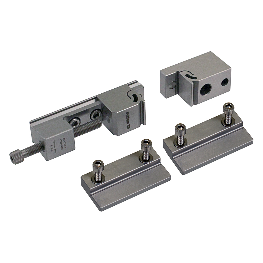 Movable jaws of SuperVice design provide a wide clamping range for rectangular workpieces. Detachable Z-support tabs ensure simple setting-up.