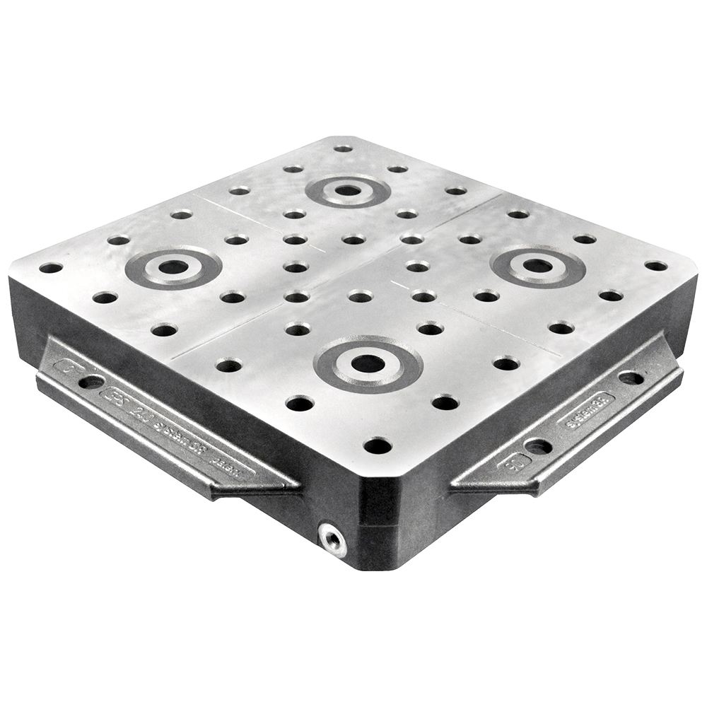Cast aluminium pallet. Suitable for high-speed milling and arduous milling operations.